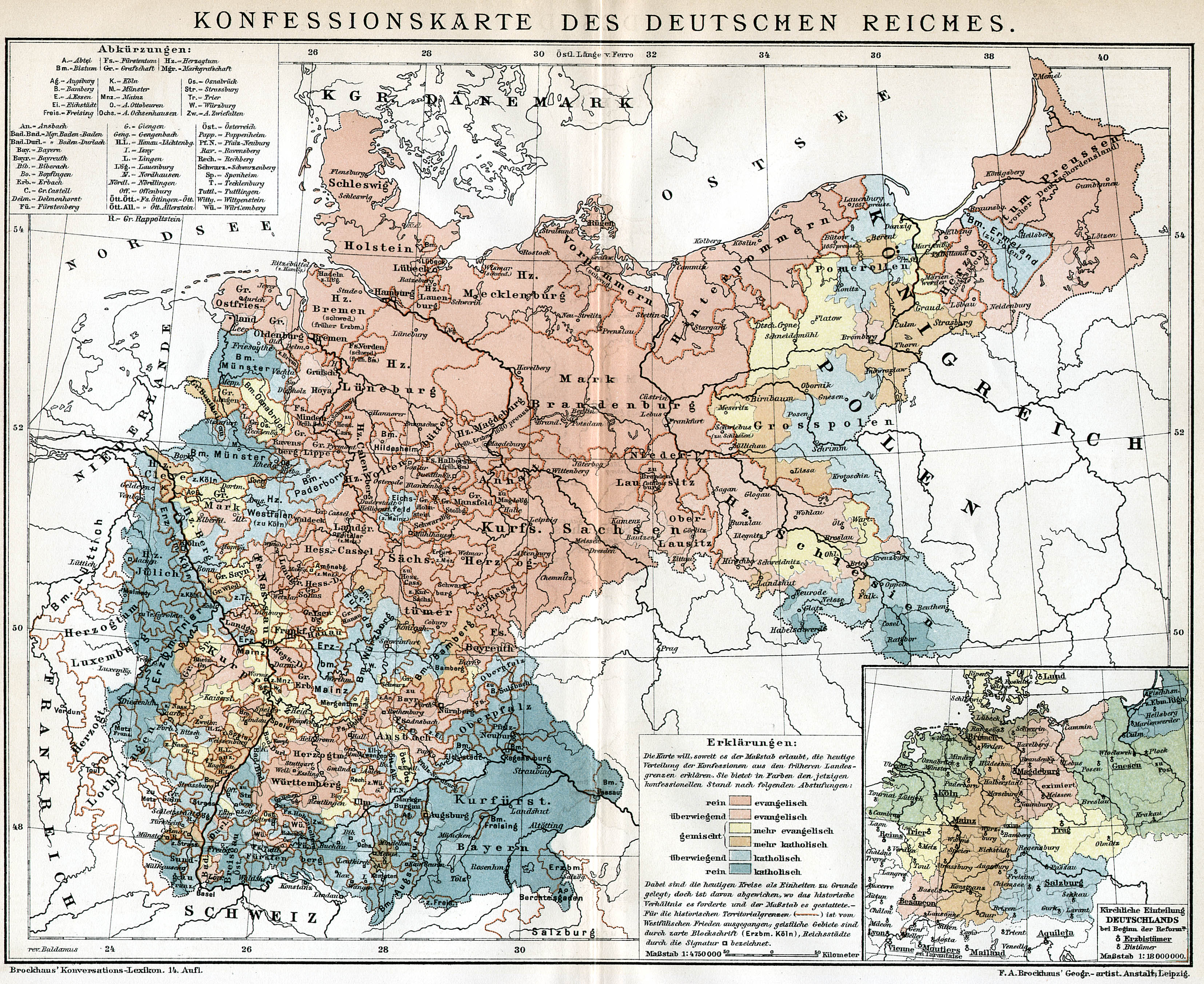Brockhaus_b5_nr0122a_hfid_5180696 Konfessionskarte des Deutschen Reiches - Otto-von-Bismarck 